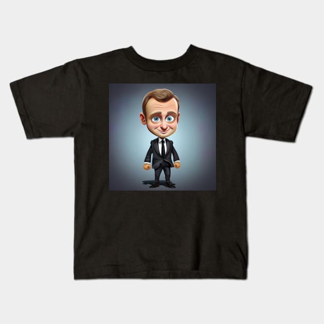 Emmanuel Macron Kids T-Shirt by ComicsFactory